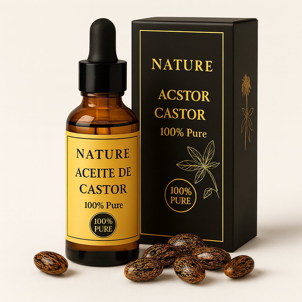 Aceite de Castor Nature 100% puro, gotero y caja